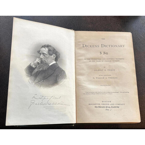 Other - 1879 Gilbert A. Pierce DICKENS DICTIONARY 1st Edition Printing Antique Book